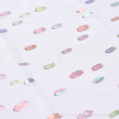 100Dmetallic Woven Jacquard Cliped Viscose Georgette Fabric